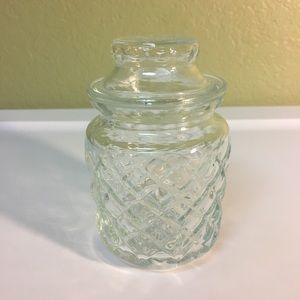 Vintage Clear Glass Jar With Lid